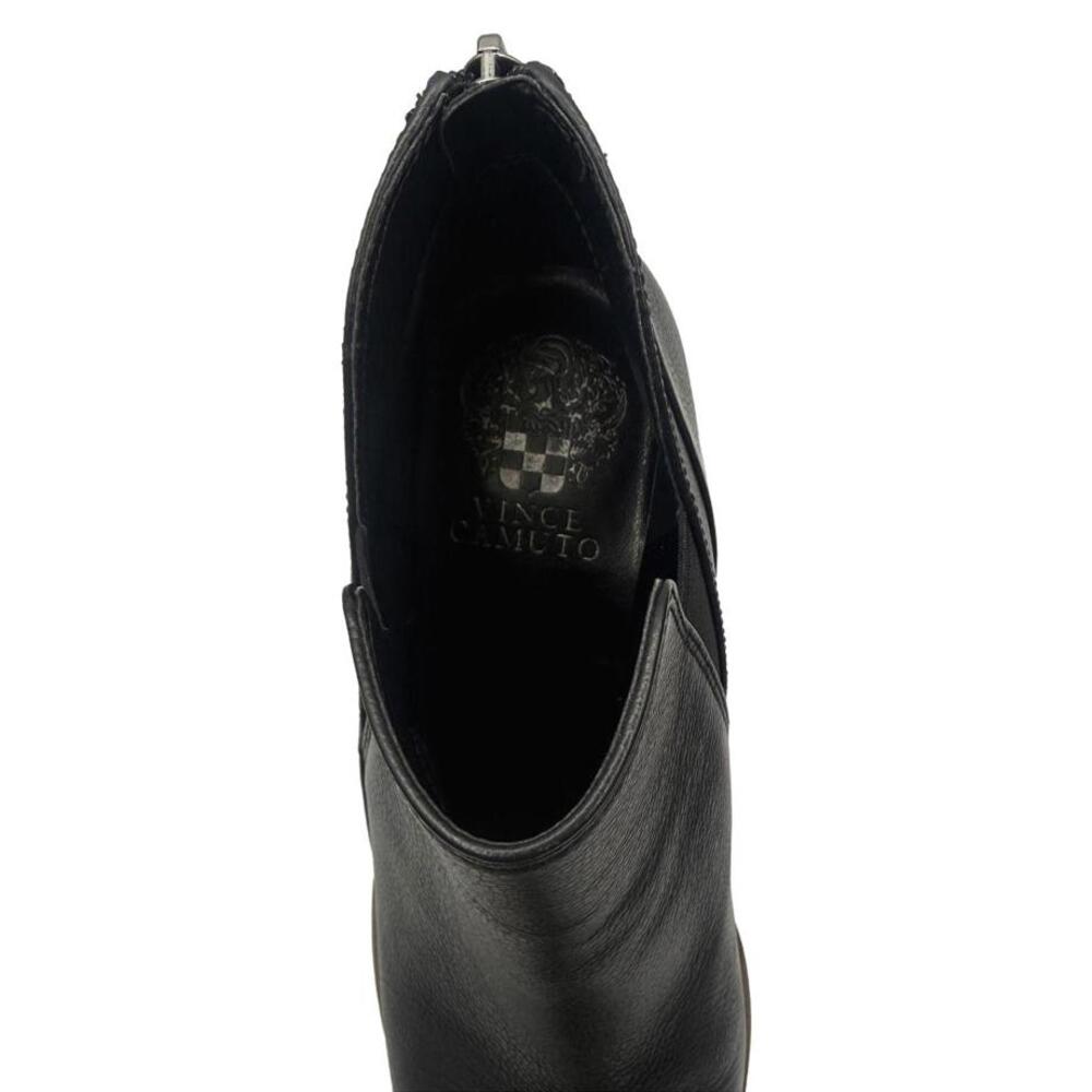 Vince Camuto Gradina Black Leather Ankle Booties Block Heel Size 8 - Picture 5 of 5